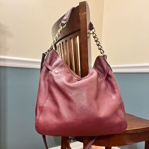 Michael Kors Burgundy Leather Shoulder Bag